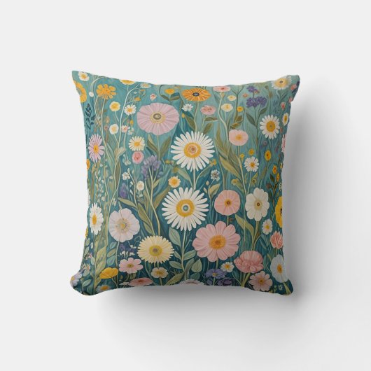 Pastel Meadow Bliss Kussen (Voorkant)