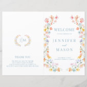 Pastel Meadow Floral Wedding Foldable Program (Voorkant)