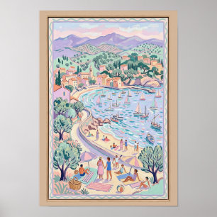 Pastel Mediterraan Baai Matisse Stijl Poster