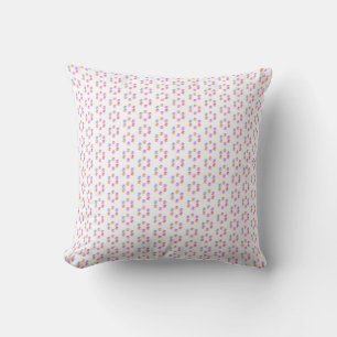 Pastel Meerkleurig Geometrisch Patroon op Wit Kussen