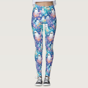 Pastel Meisje Halloween Schattige Spook Retro Flor Leggings