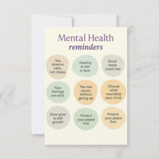 Pastel mentale gezondheidsherinnering bedankkaart