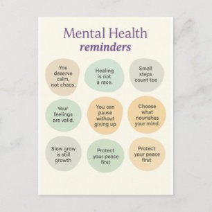 Pastel mentale gezondheidsherinnering briefkaart