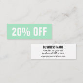 Pastel / menthe vert simple et tendance carte de r (Devant / Derrière)