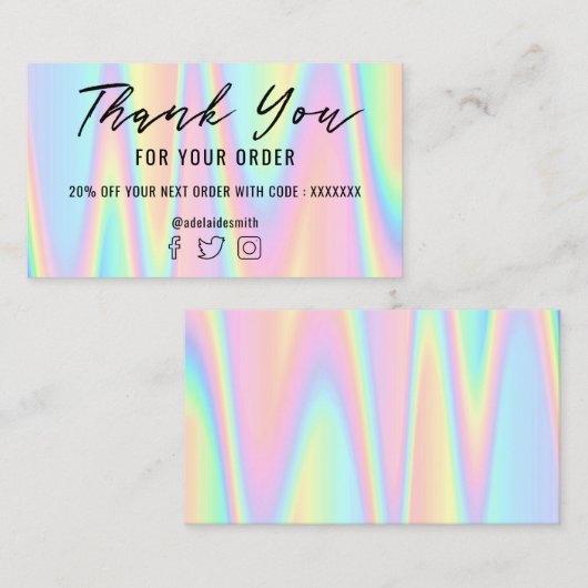 pastel merci carte de visite (Devant / Derrière)