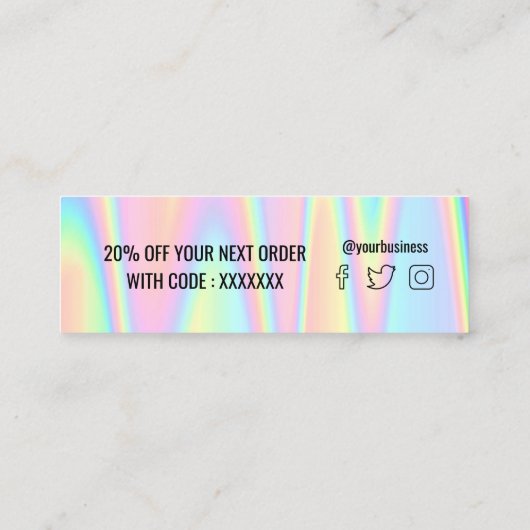 pastel merci mini carte de visite (Dos)