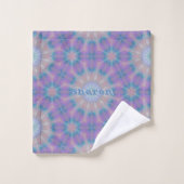 Pastel Mère de Perle Nom du Motif Monogramme | (Gant de toilette)