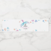 Pastel Mermaid Anniversaire Fête Étiquette bouteil (Étiquettes simples)