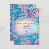 pastel mermaid Anniversaire Fête Invitation (Devant / Derrière)