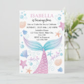 Pastel Mermaid Invitation d'anniversaire (Debout devant)