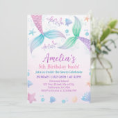 Pastel Mermaid Invitation de fête d'anniversaire (Debout devant)
