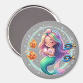 Pastel Mermaid Magic Magnet Magneet (Voorkant / Achterkant)