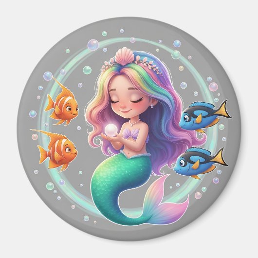 Pastel Mermaid Magic Magnet Magneet (Voorkant)