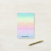 Pastel Mermaid Persoonlijke naam Grote Post-it® Notes (Op bureau)