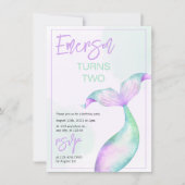 Pastel Mermaid Queue Anniversaire Invitation (Devant)