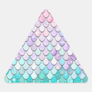 Pastel Mermaid Stickers, Party Favors Driehoek Sticker