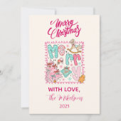 Pastel Merry Christmas Feestdagenkaart (Voorkant)