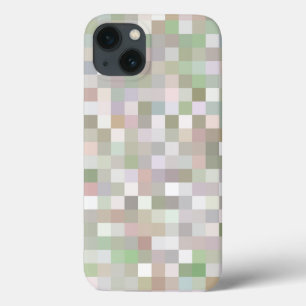 Pastel met gekleurd vierkant patroon iPhone 13 hoesje