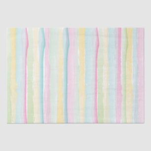 Pastel met gekleurde Waterverf Stripes Tissuepapier