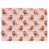Pastel met kerstmis Safari Dieren Roze Lion Groot Cadeauzakje