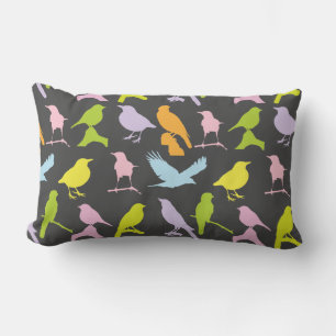 Pastel met kleurrijke variëteit vogelpatroon kussen