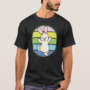 Pastel met Schattige rab voor snelle bunny Retro P T-shirt