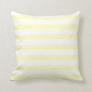 Pastel met zacht gele kleur en wit lijnpatroon kussen