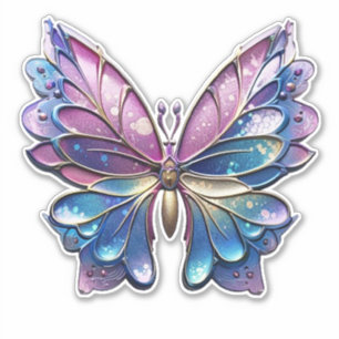 Pastel Metallic Vlinder Sticker