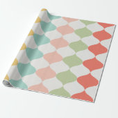 Pastel Midcentury Modern Gift Wrap – Retro Charm Cadeaupapier (Uitgerold)