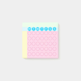 Pastel Mini Calendar Circles Habit Tracker Post-it® Notes