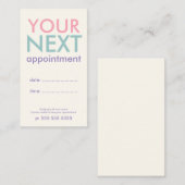 Pastel Minimal Basic Appointment Card Afsprakenkaartje (Voorkant / Achterkant)