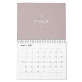 Pastel minimalist 2025 bureaukalender kalender (Mar 2027)