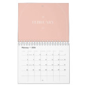 Pastel minimalist 2025 bureaukalender kalender (Feb 2026)