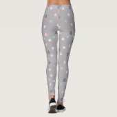 Pastel minimalistisch moderne florale leggings (Achterkant)