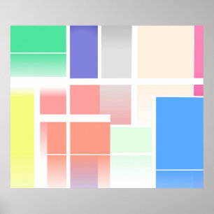 Pastel Minimalistische Abstract Blok Kleur Kunst Poster