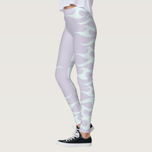 Pastel Mint en Lavendel Flames Leggings (Links)