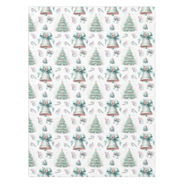 Pastel Mint en Roze Kerst Naadloos Patroon Tafelkleed