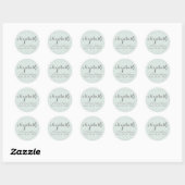Pastel Mint & Gray Quatrefoil Patroon Aangepaste n Ronde Sticker (Vel)