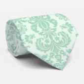 Pastel Mint-Green 3  Bloemendamast Stropdas (Opgerold)