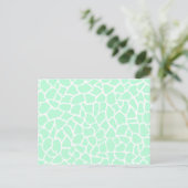 Pastel Mint Green Animal Print Giraffe Pattern Briefkaart (Staand voorkant)