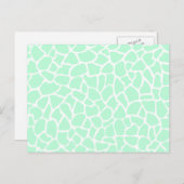 Pastel Mint Green Animal Print Giraffe Pattern Briefkaart (Voorkant / Achterkant)