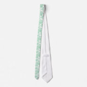 Pastel Mint-Green  Floral Damaskers Stropdas (Achterkant)