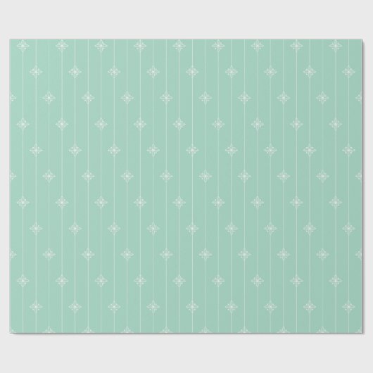 Pastel Mint Green Geometric Pattern Cadeaupapier (Vlak)