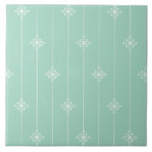 Pastel Mint Green Geometric Pattern Tegeltje (Voorkant)