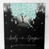 Pastel Mint Green over het zwarte-heetridhuwelijk Drieluik Uitnodiging (Binnenzijde eerst)