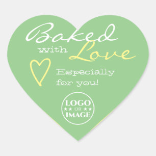 Pastel Mint Green Simple Made Love Heart Logo Cute Hart Sticker