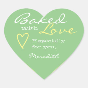 Pastel Mint Green Simple Made Love Heart Shape Hart Sticker
