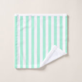 Pastel Mint Green Stripes couleur solide été (Gant de toilette)