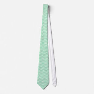 Pastel Mint Groen Zigzag Chevron patroon Stropdas
