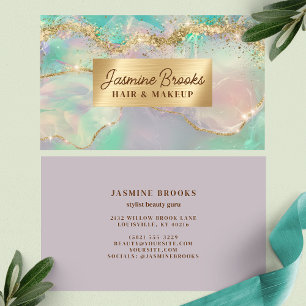 Pastel Mint Lavendel En Gouden Glitter Visitekaartje